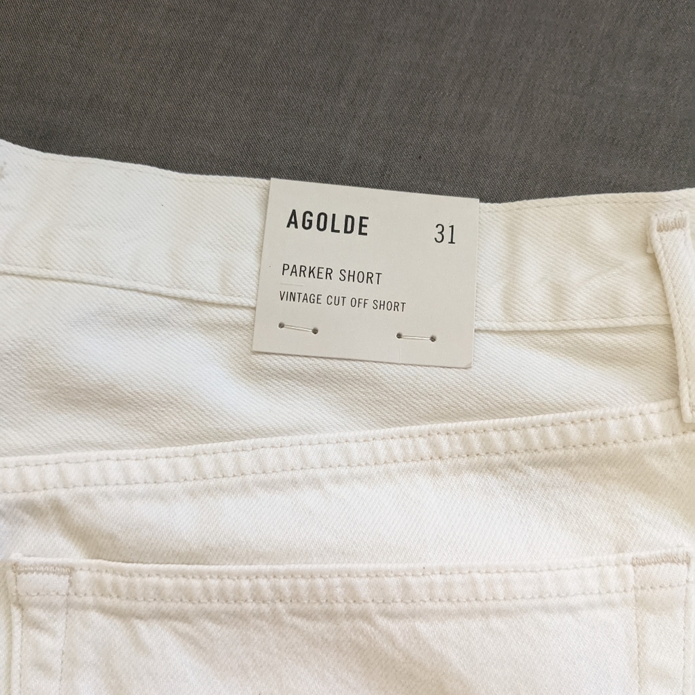 Agolde Parker Jean Shorts Tissue White - Picture 5 of 11